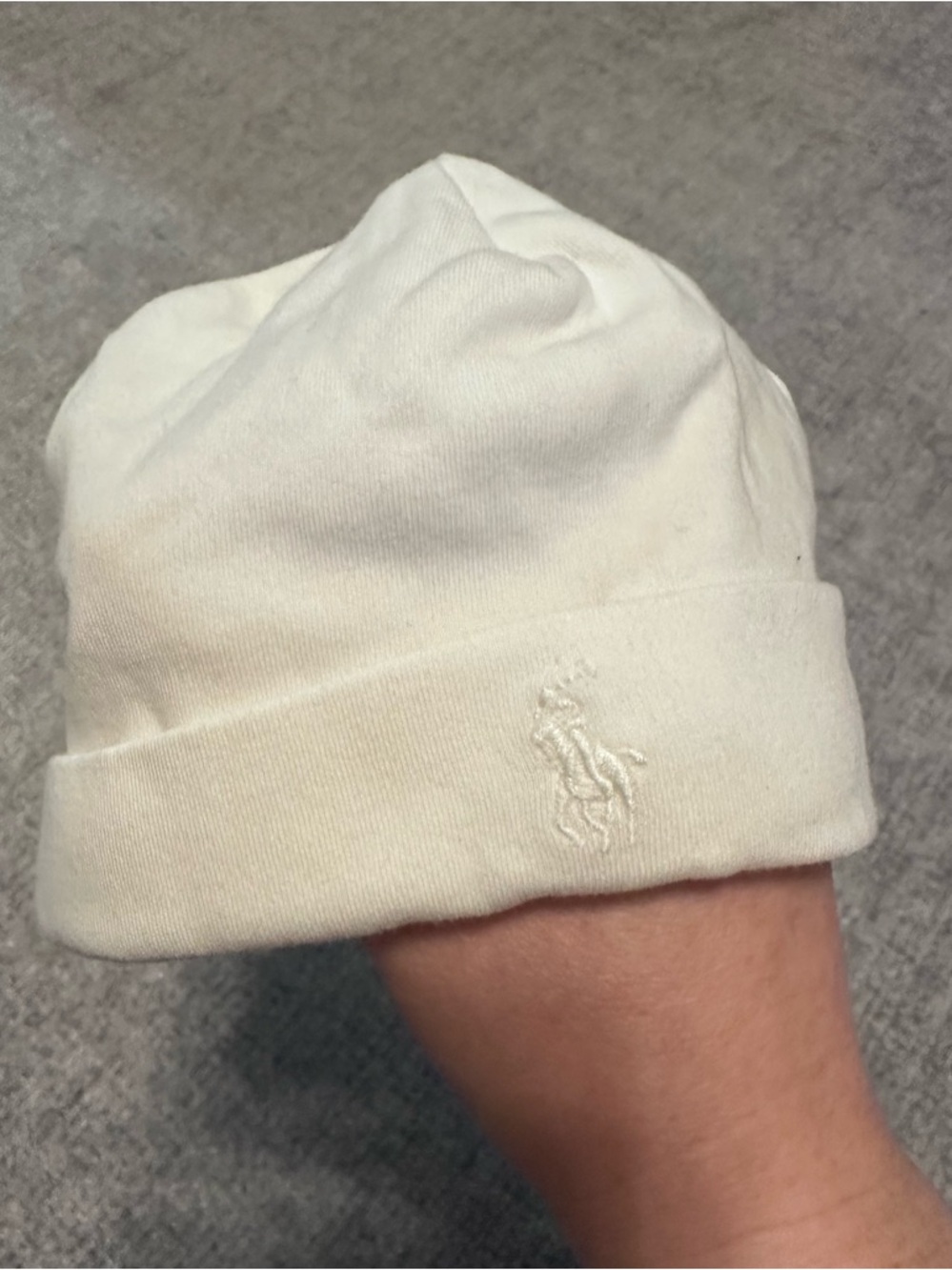 Ralph Lauren Newborn Baby 100% Cotton White Hat